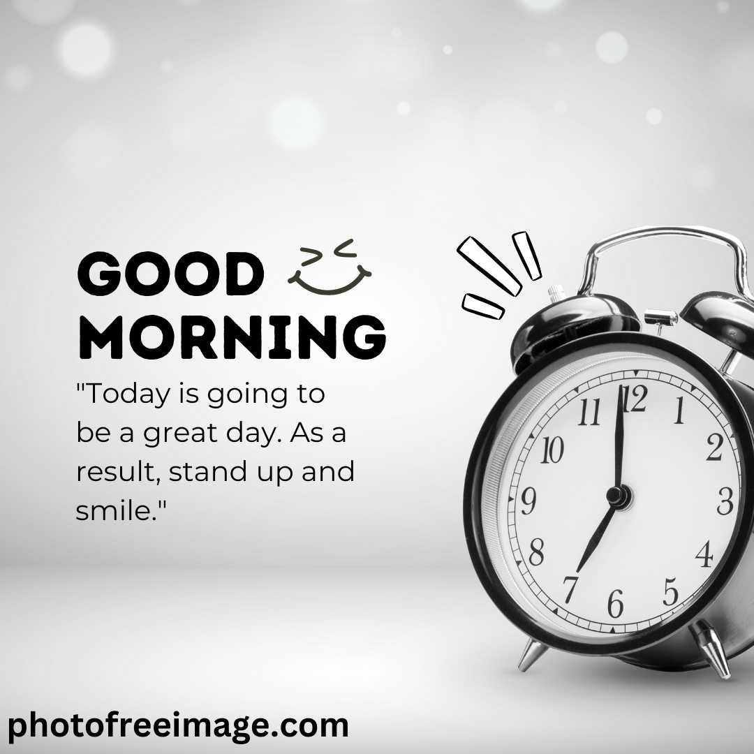 good morning images with clock