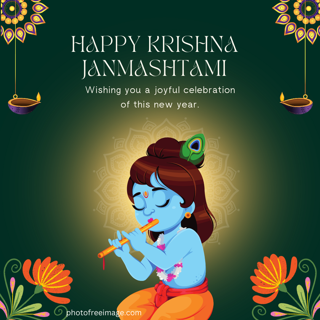 happy janmashtami drawing 